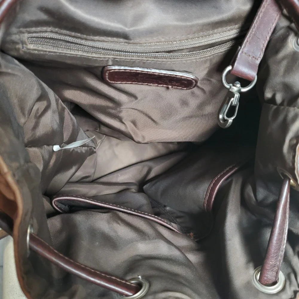 Ellington Leather Goods Suede and Leather Backpack Brown Tan Vintage Style